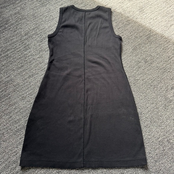 Everlane The Ribbed Mini Dress Black Size Large Casual Monochrome Neutral - Picture 3 of 9